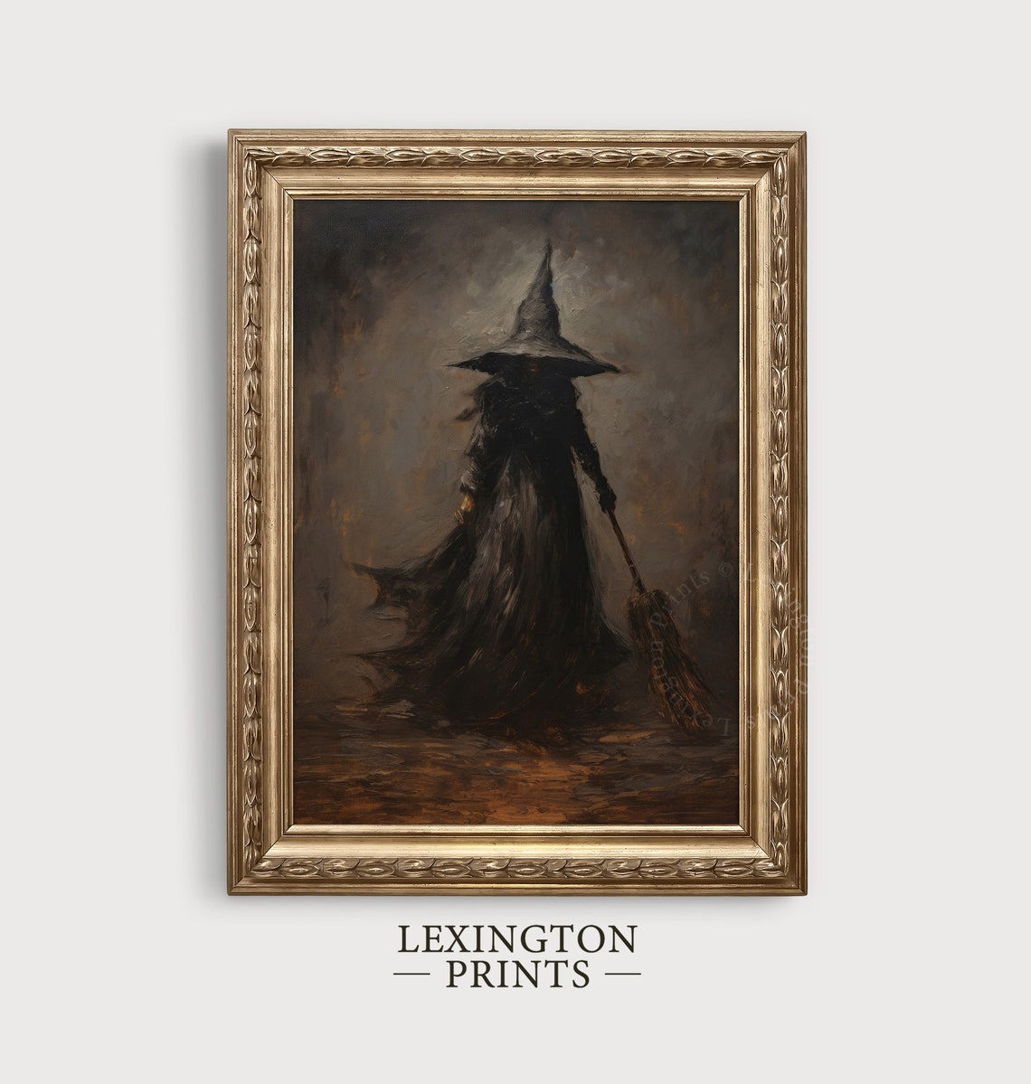 Dark Moody Witch Halloween Gothic Portrait Candlelight Vintage Poster - Image 2