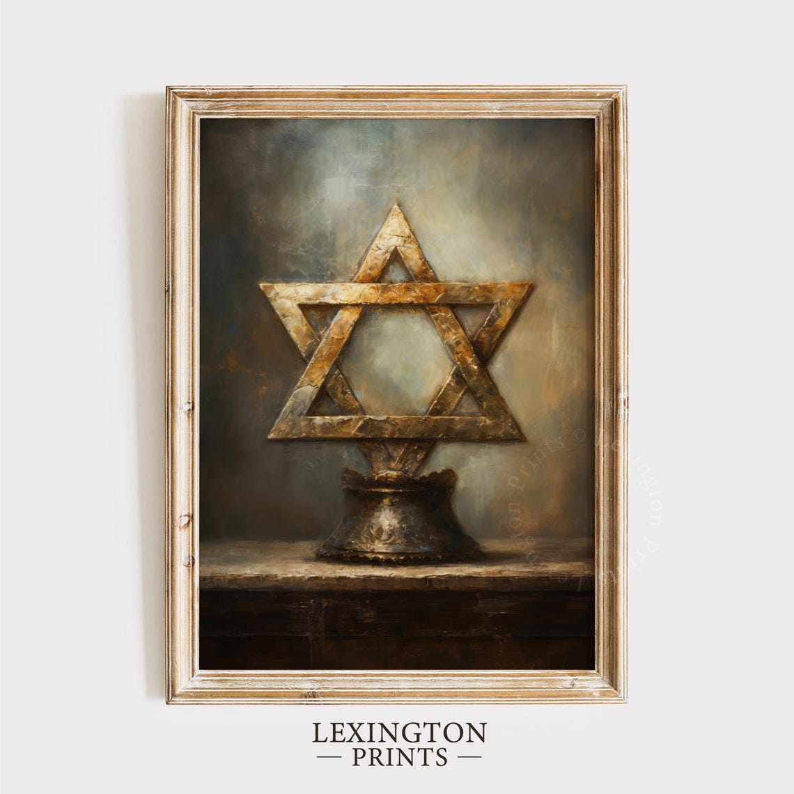 Vintage Jewish Wall Art Star Of David Art Oil Painting Art Jewish Print Star Of David Religious Art Hanukkah Decor Judaica Art 374 - Image 4