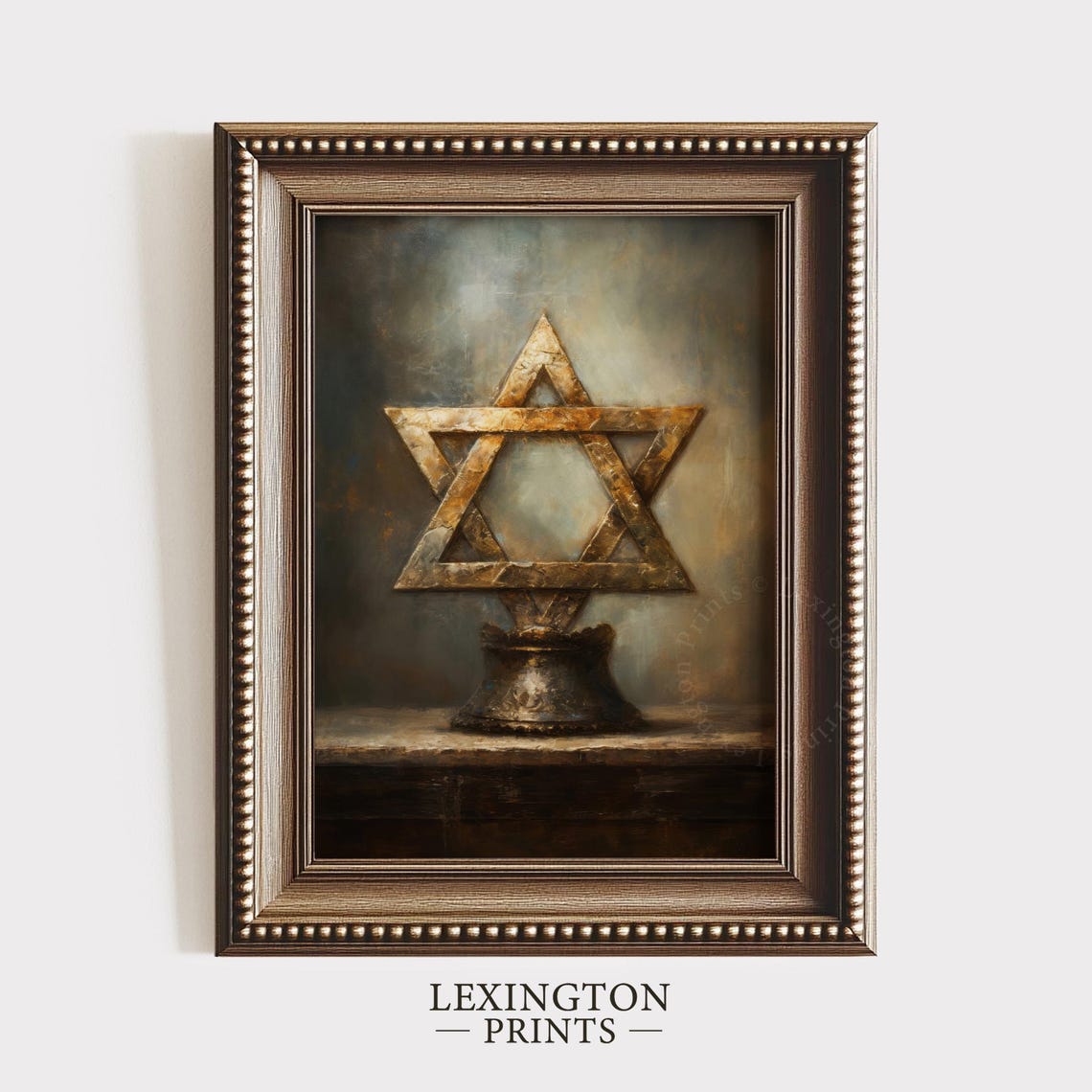 Vintage Jewish Wall Art Star Of David Art Oil Painting Art Jewish Print Star Of David Religious Art Hanukkah Decor Judaica Art 374 - Image 6