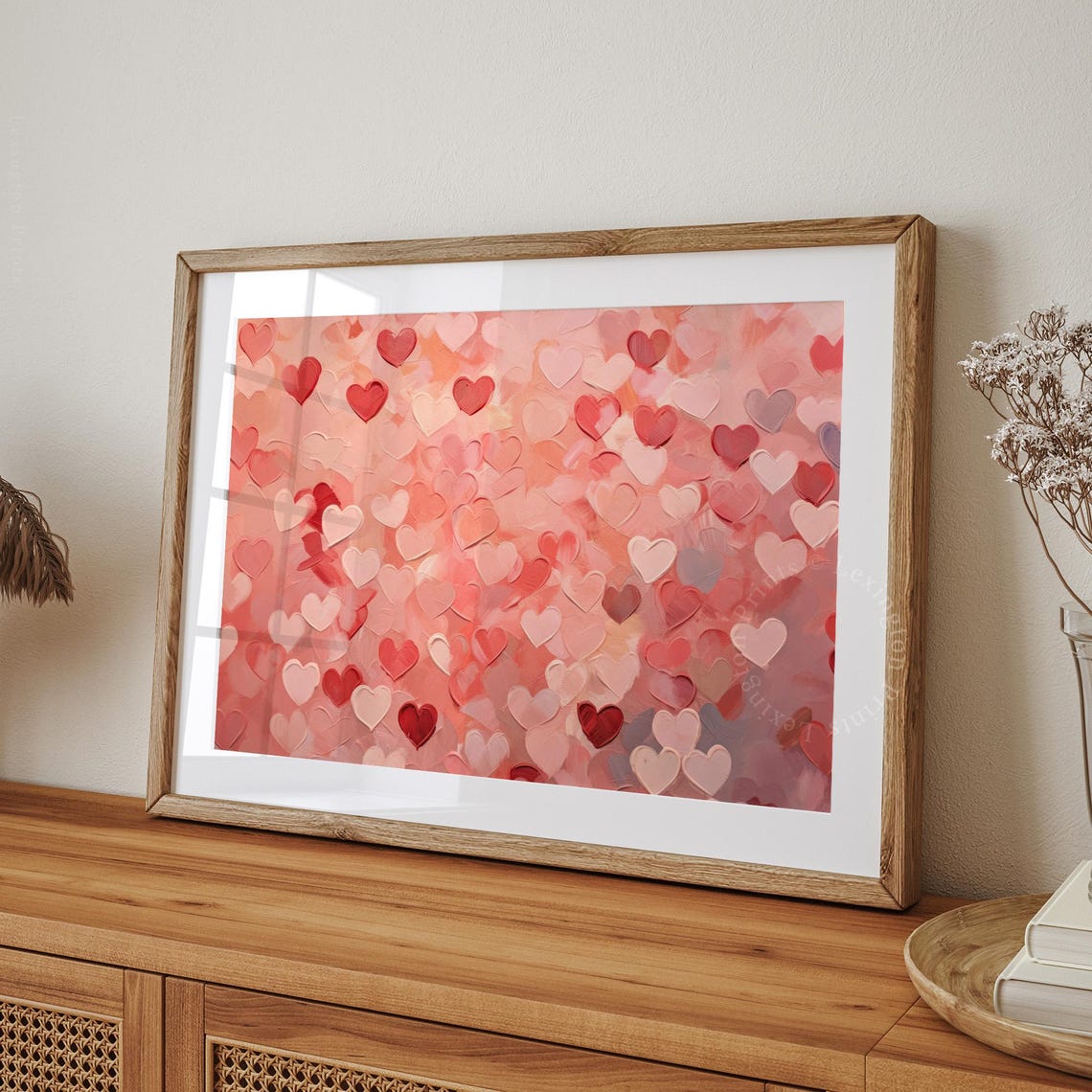 Valentines Day Red Pink Hearts Pattern Romantic Love Decor Poster - Image 7
