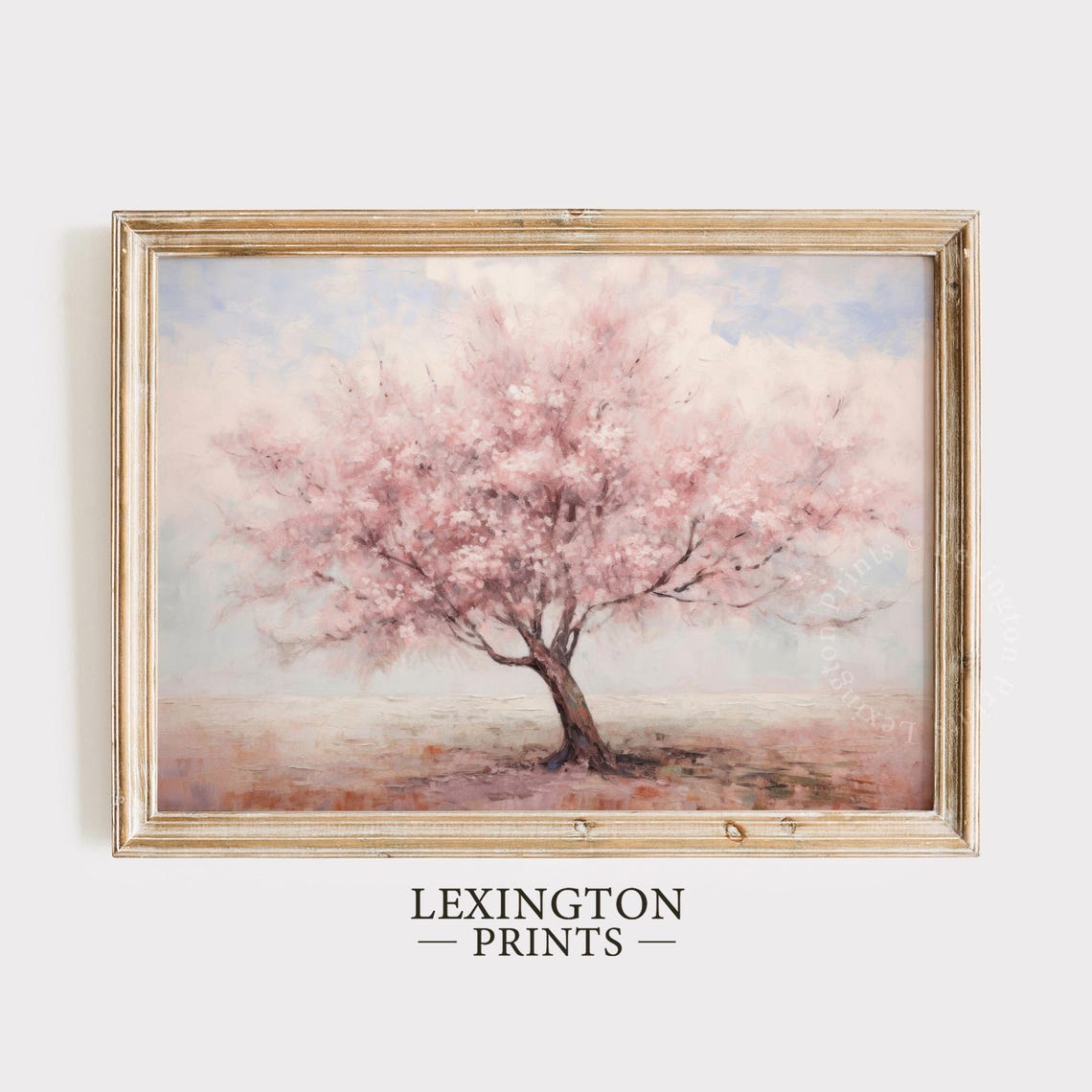 Pink Cherry Blossom Tree Watercolor Spring Landscape Bedroom Poster - Image 4