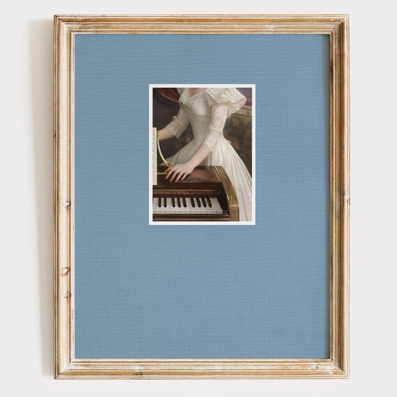 Victorian Woman At Piano Print Moody Vintage Wall Art