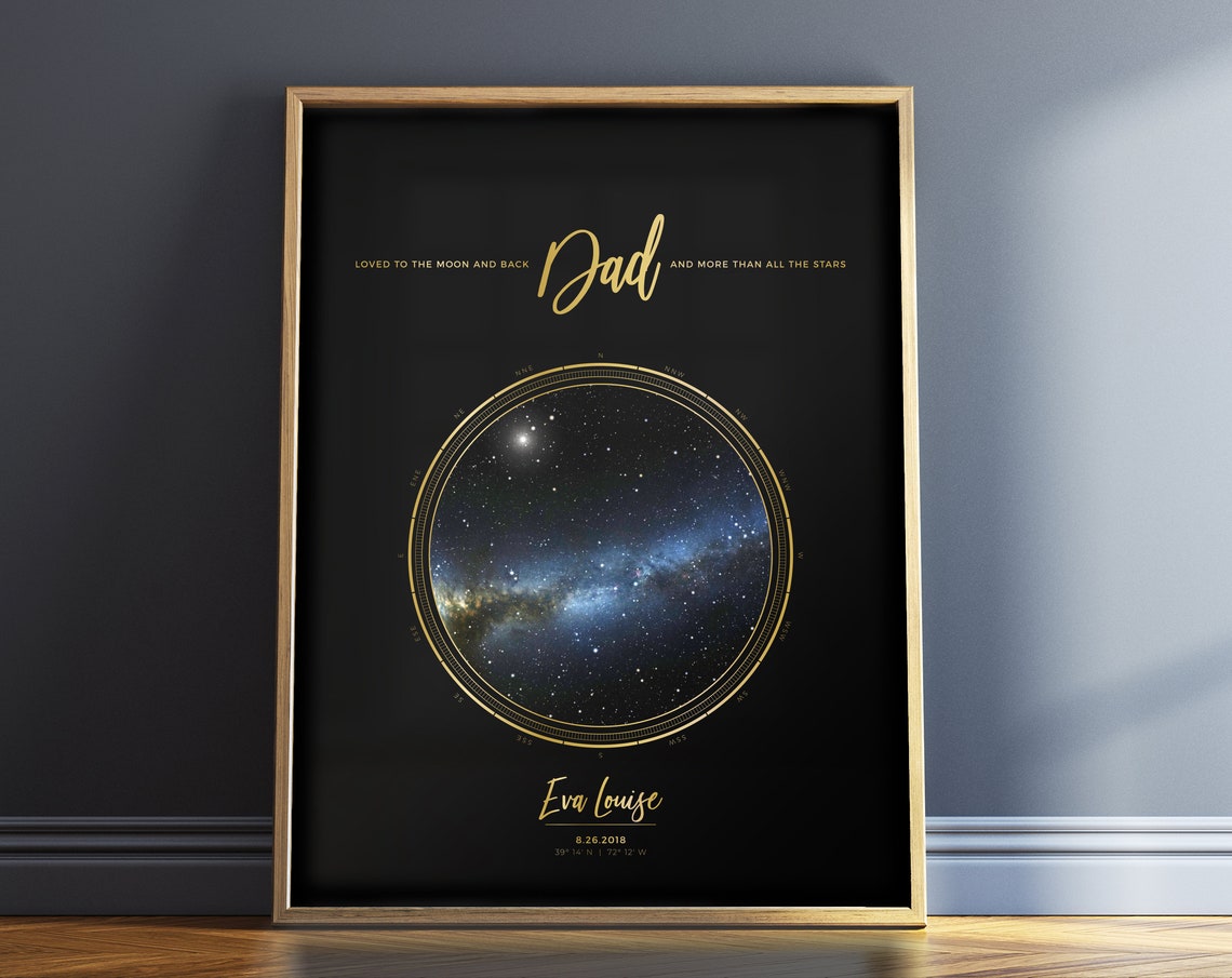 Personalized Star Map Art Print, Custom Night Sky Chart - Image 2