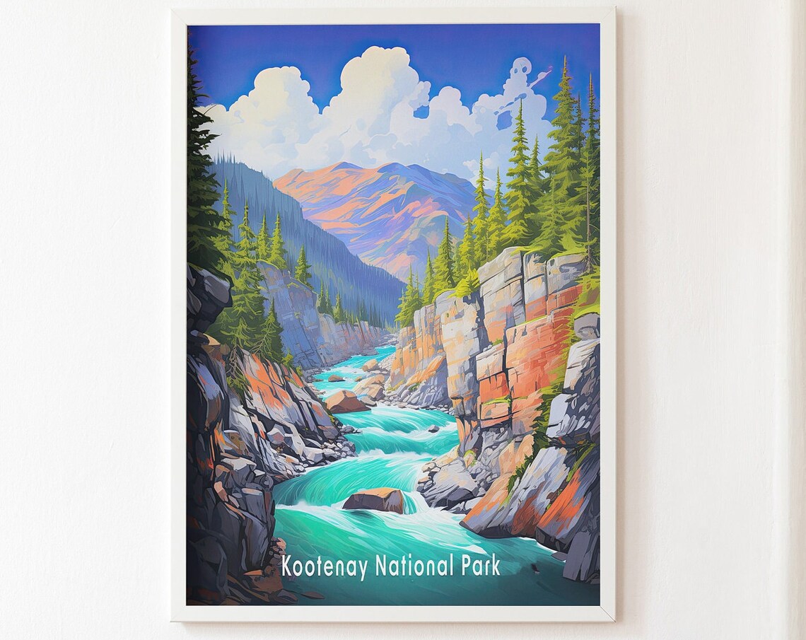 Kootenay National Park Turquoise River Canyon BC Canada Poster