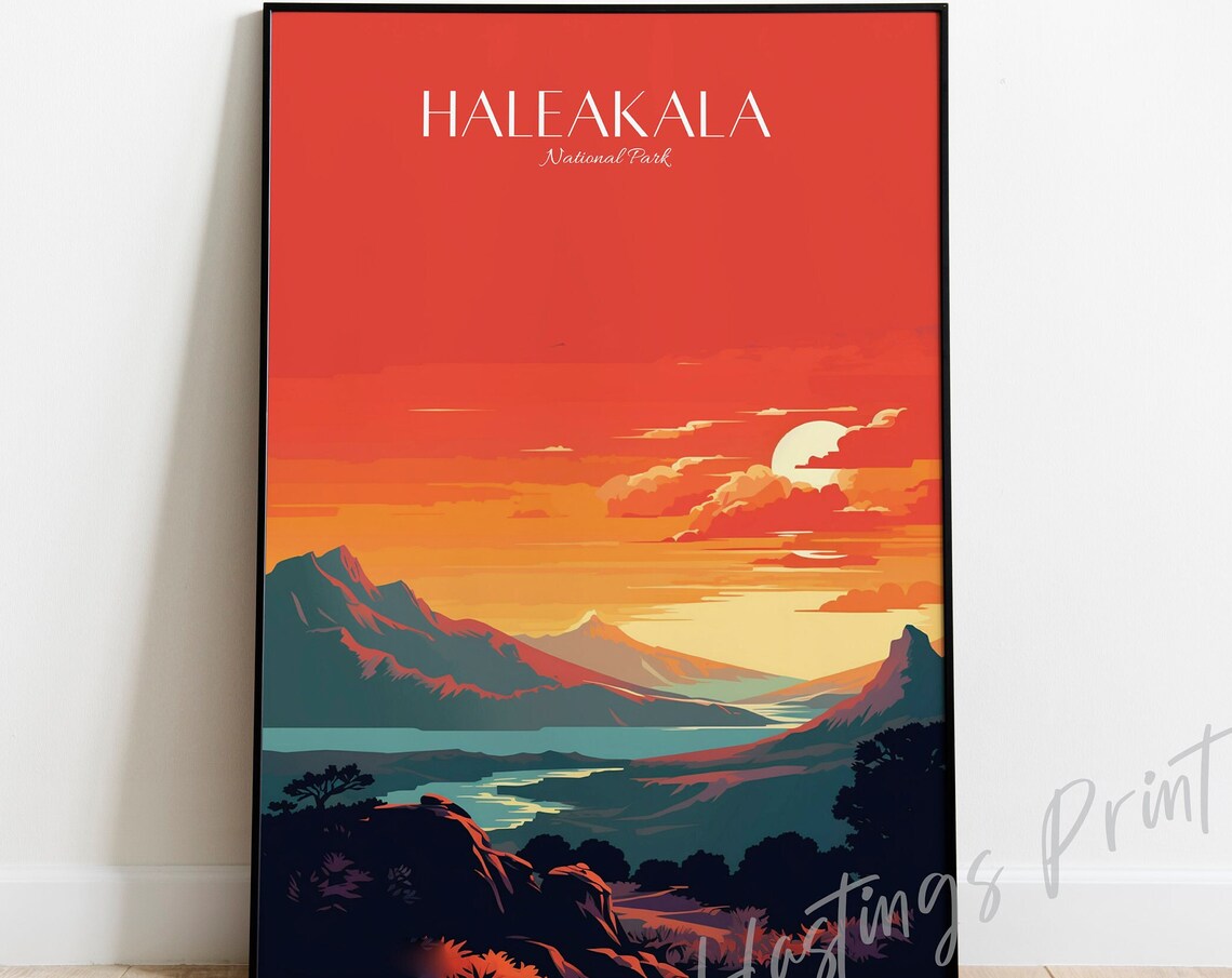 Haleakala National Park Vintage Travel Poster