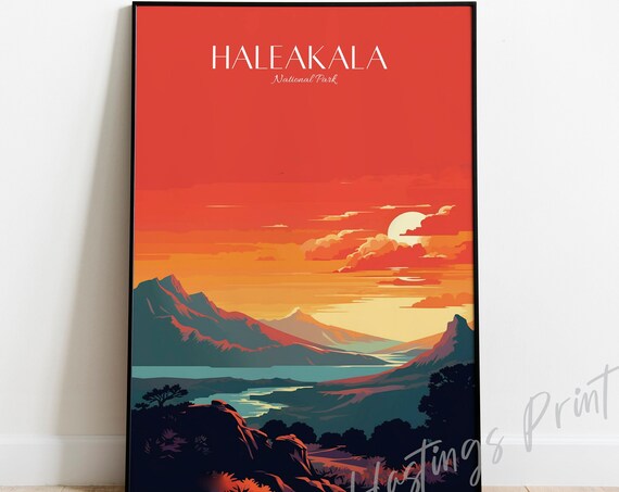 Haleakala National Park Vintage Travel Poster