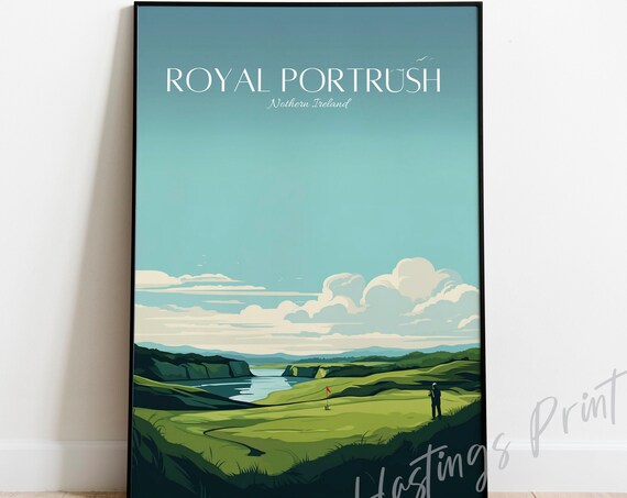 Royal Portrush Northern Ireland Golf Links Vintage Sports Poster