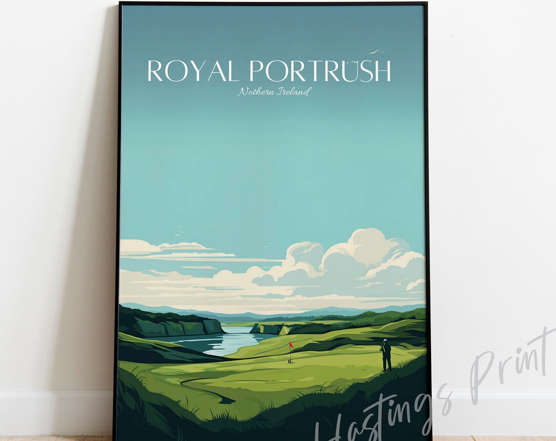 Royal Portrush Northern Ireland Golf Links Vintage Sports Poster