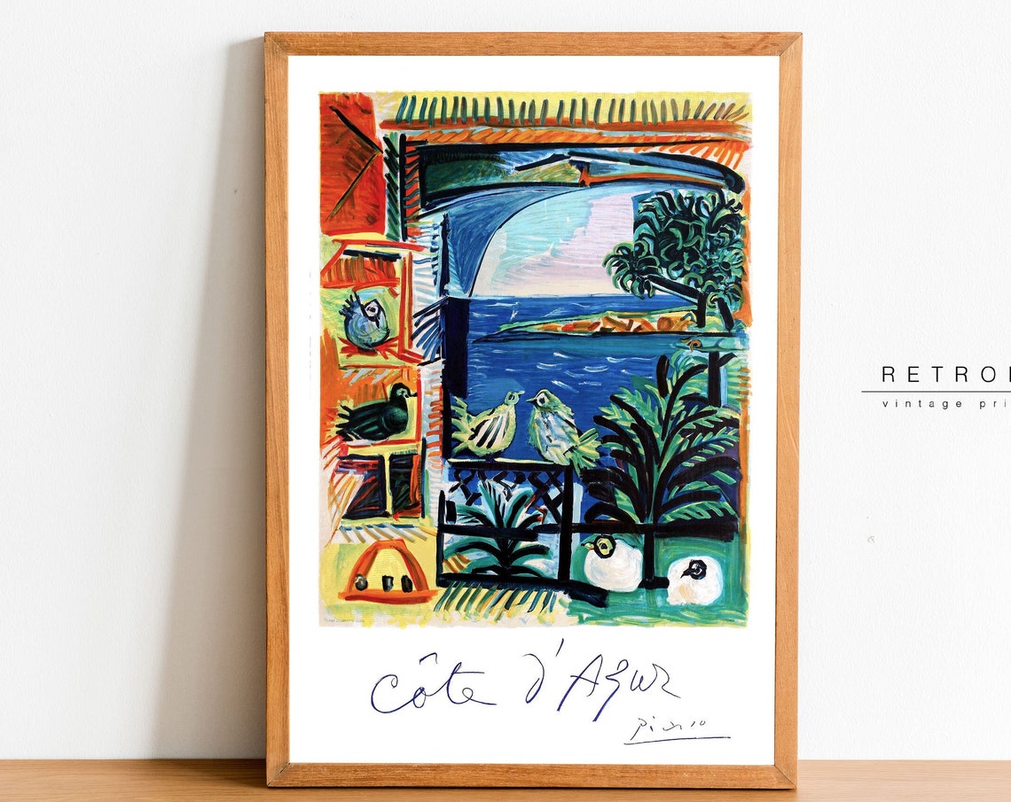 Picasso Cote d Azur Seaside Birds Colorful Cubist Gallery Art Print