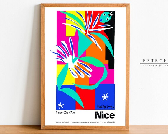 Matisse Print Wall Art Mid Century Modern Poster Matisses Papiers Decoupees Rare Exhibition At Nice Vp83