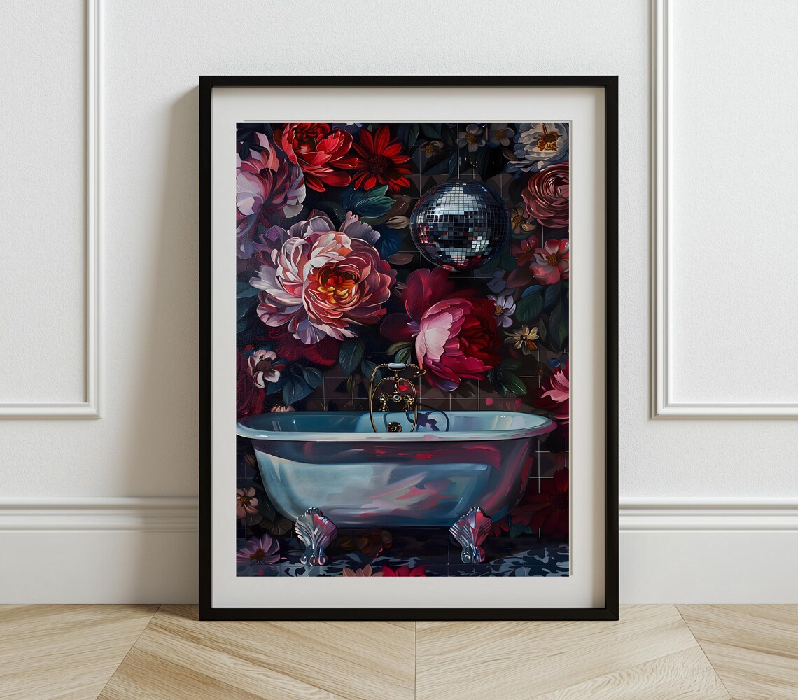 Disco Ball Bathroom Moody Maximalist, Poster - Image 2