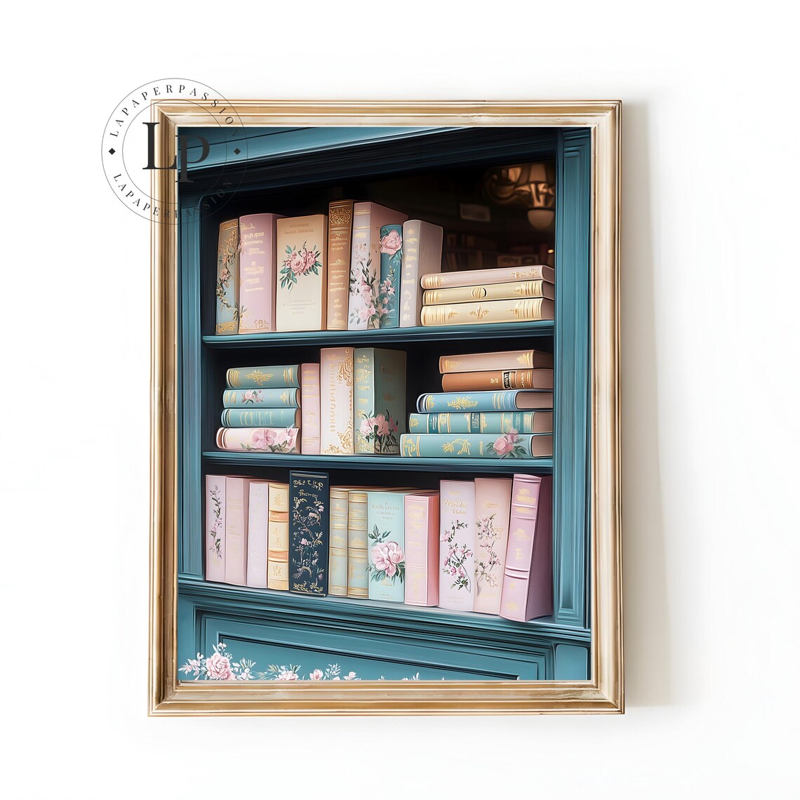 Vintage Book Inspired Art Print, Bookshelf Decor
