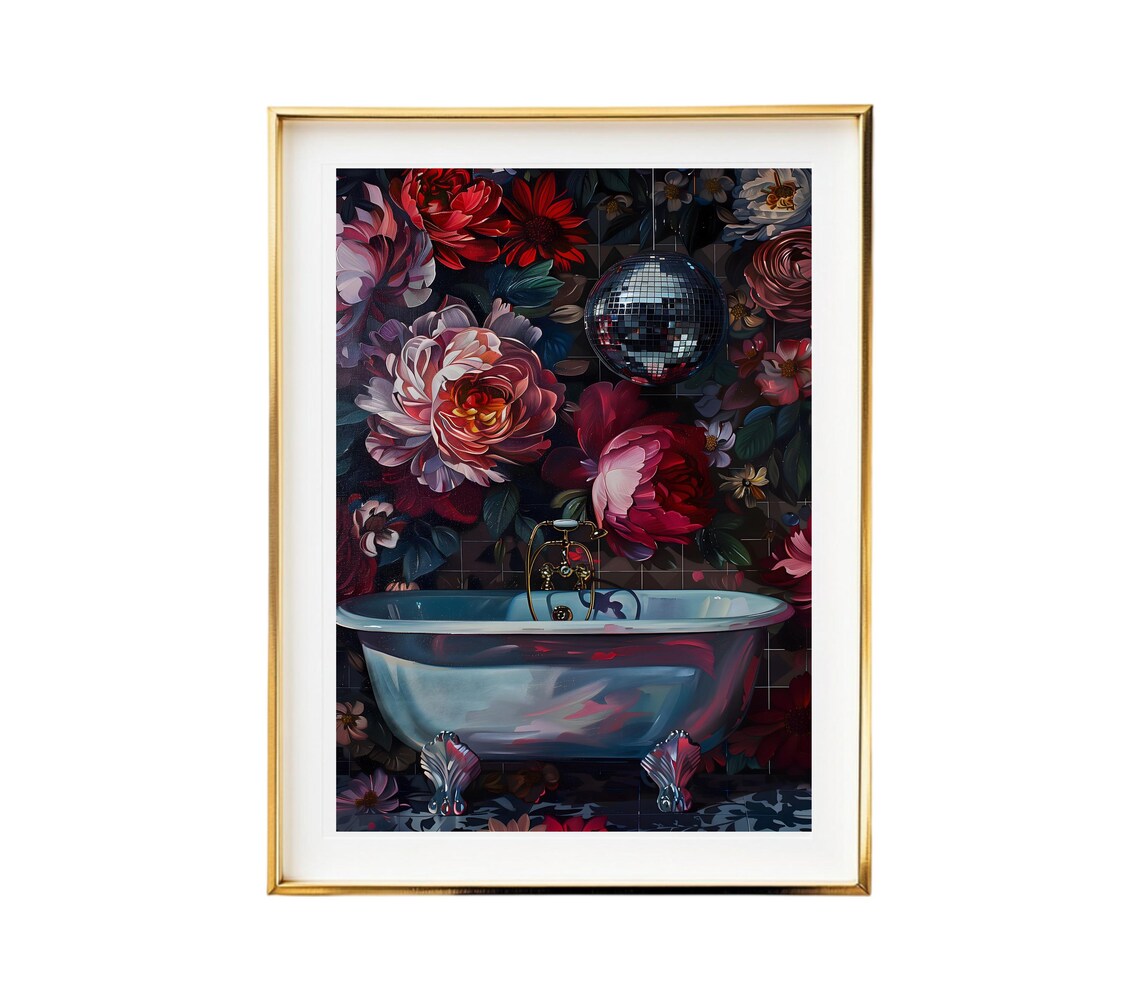 Disco Ball Bathroom Moody Maximalist, Poster - Image 3