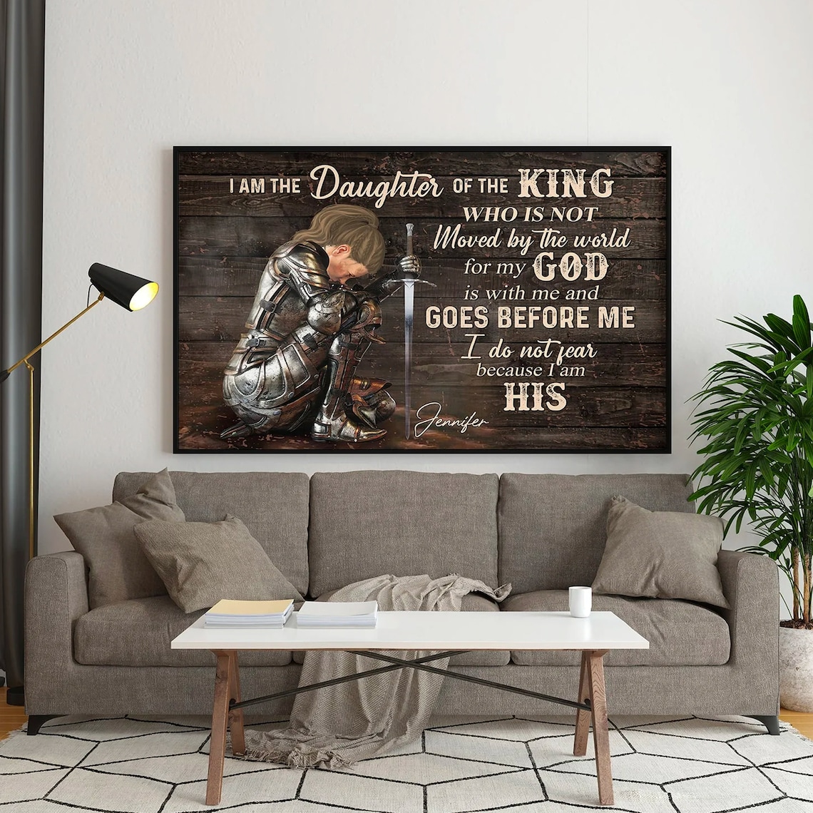 Personalized Woman Warrior Daughter Of The King Art Print - Image 4