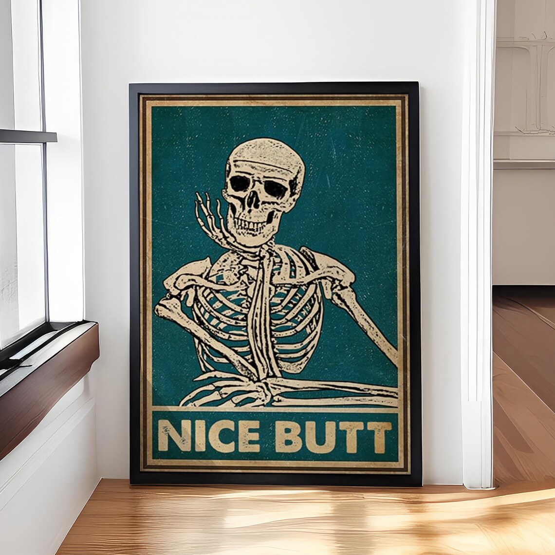 Skeleton Nice Butt Poster Funny Skeleton Skull Poster Sketch Skeleton Print Restroom Bathroom Toilet Wall Decor Skull Lovers Best Gift - Image 4