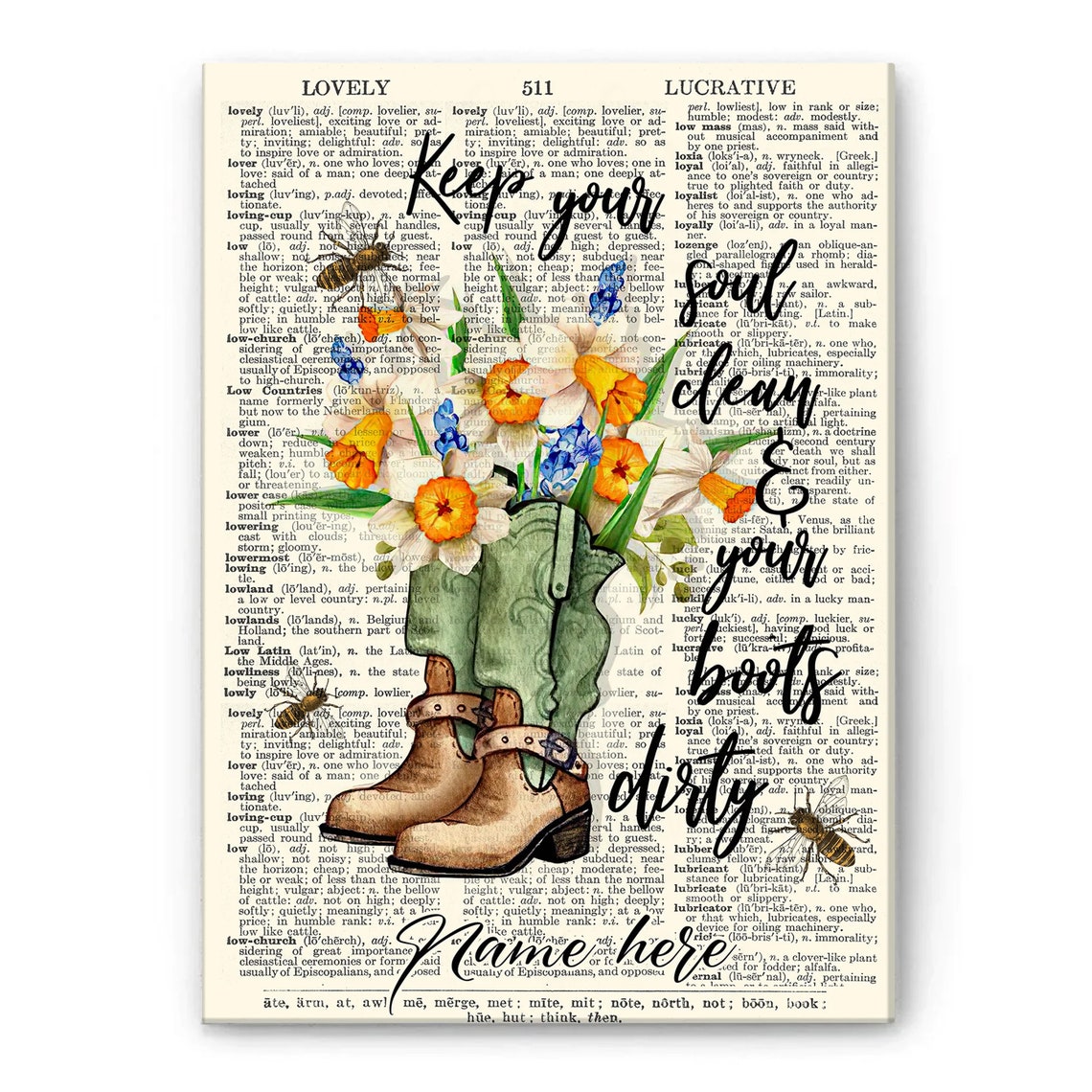 Keep Your Soul Clean and Your Boots Dirty Rustic Cowgirl Boot Print - Image 4