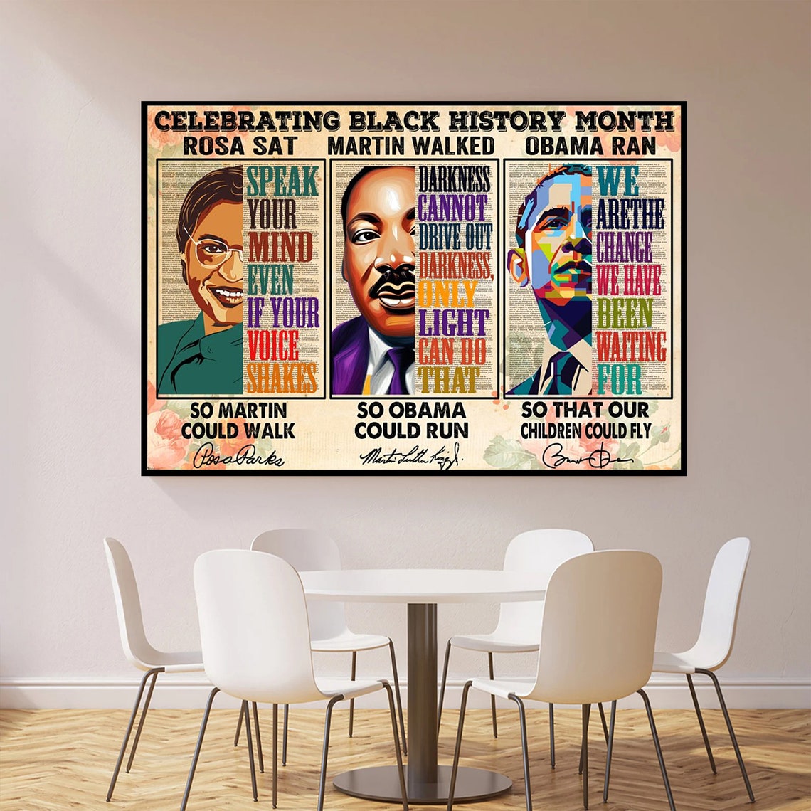 Celebrating Black History Month Rosa Parks MLK Obama Legacy Poster - Image 2