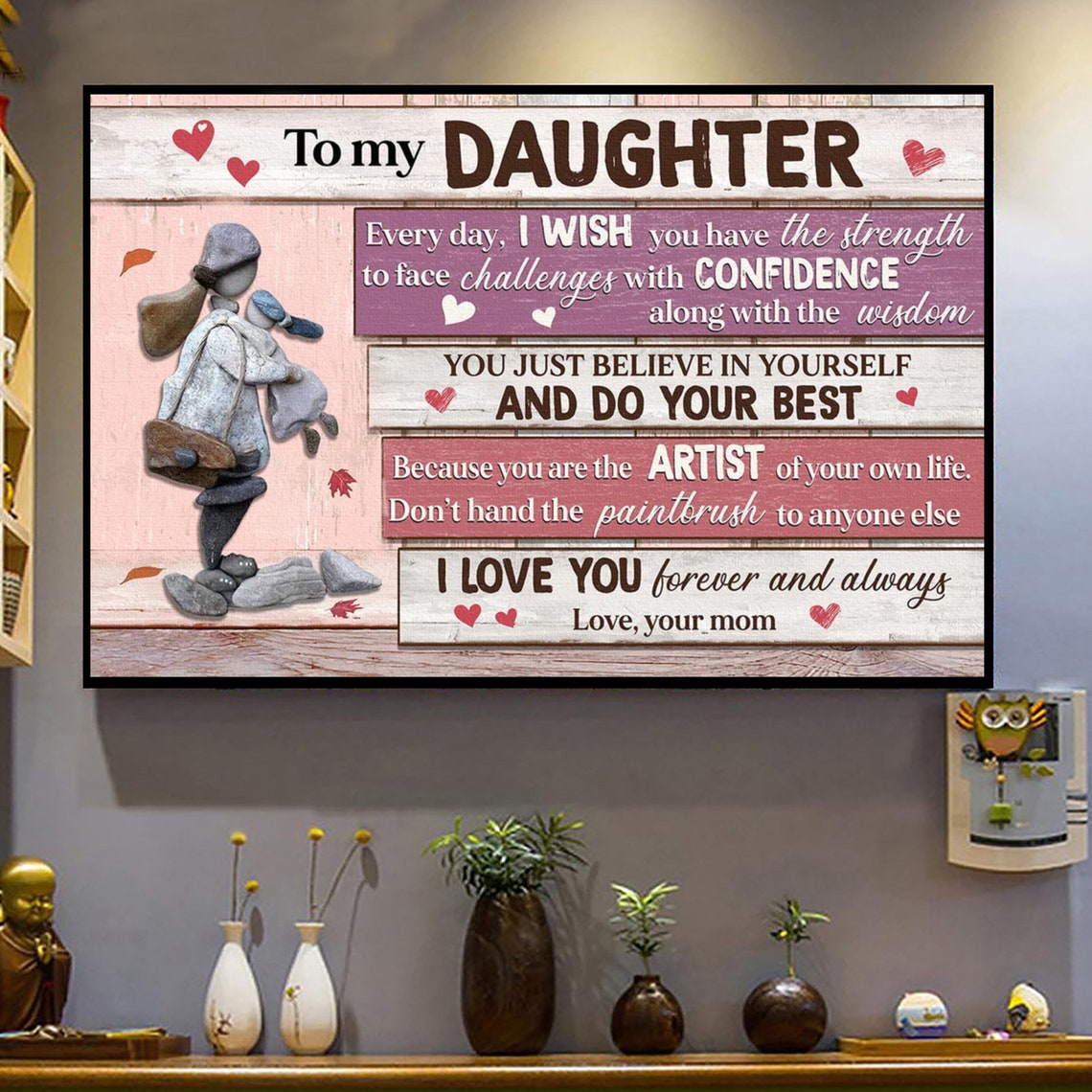 Mom To Daughter Youre The Artist Of Your Life Family Mothers Day Wall Art Gift From Mom Birthday Gift For Your Daughter - Image 4
