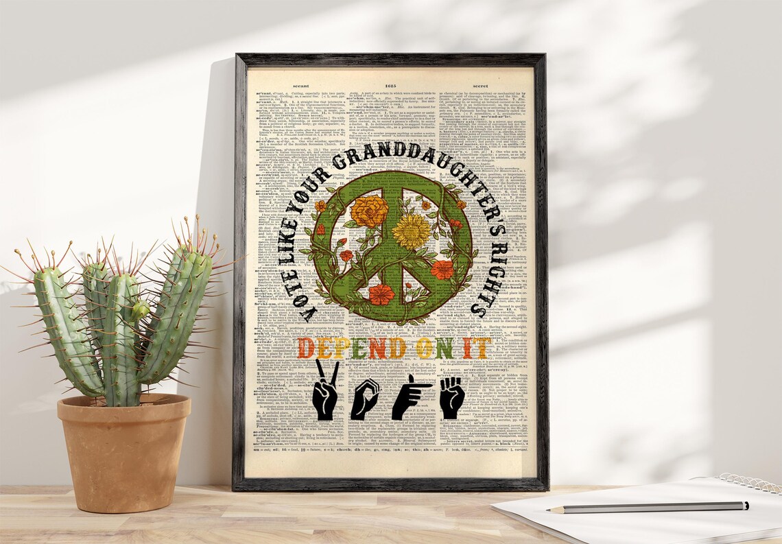 Vote Like Your Granddaughters Daisy Dictionary Poster