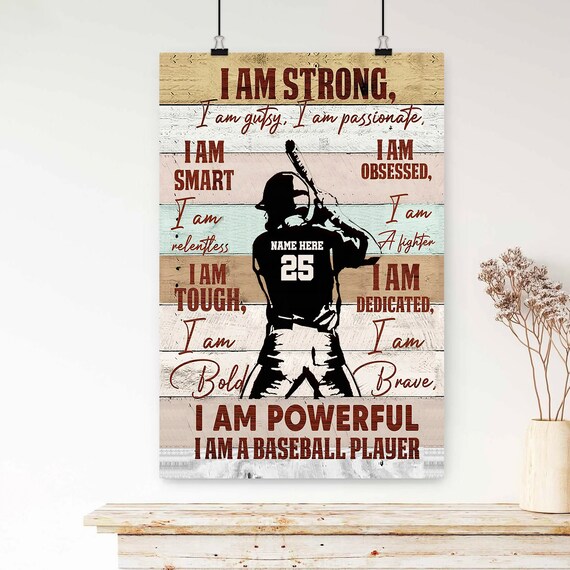 I Am A Baseball Player Motivational Batter Affirmation Gift Poster