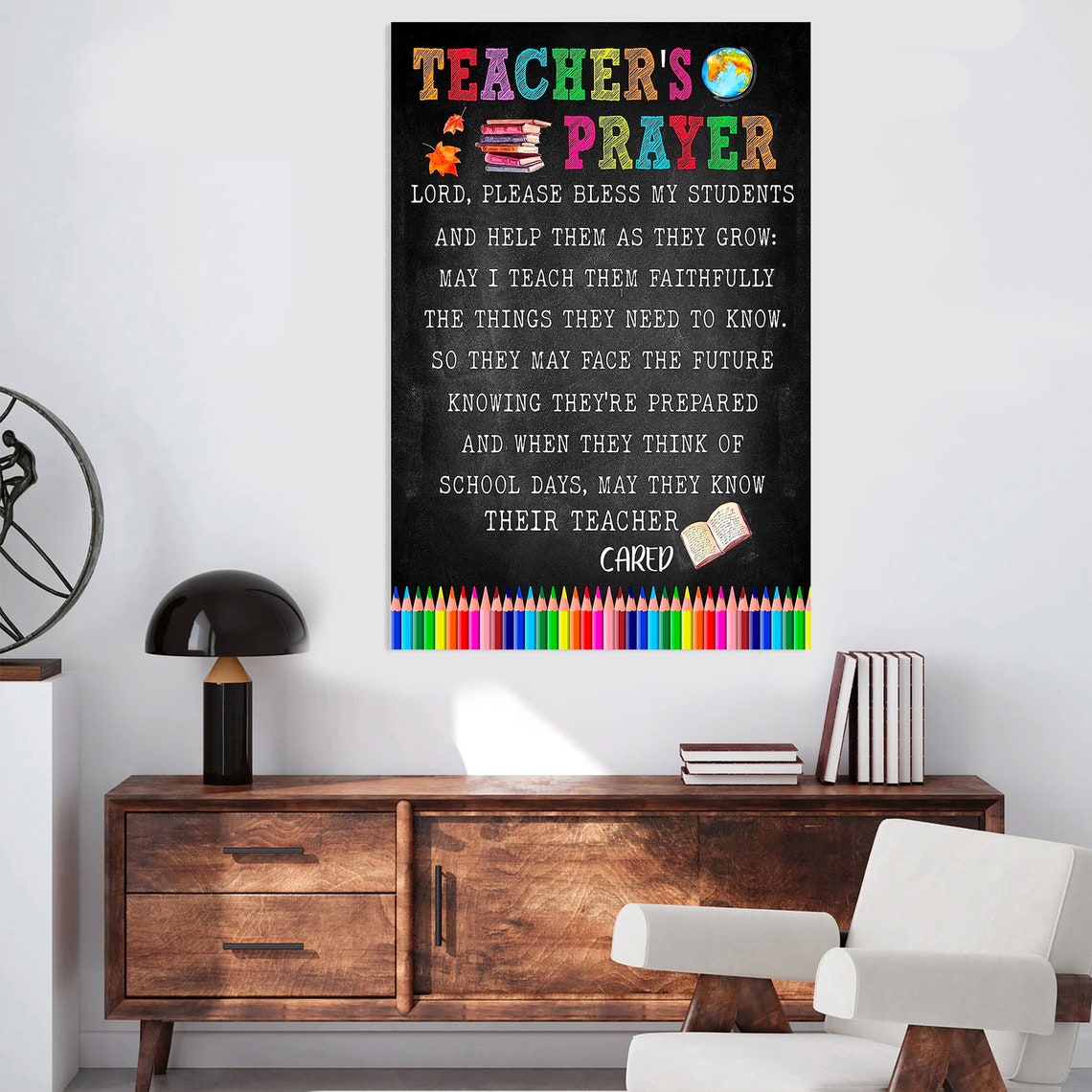 Teacher's Prayer Chalkboard Classroom Appreciation Gift Poster - Image 4