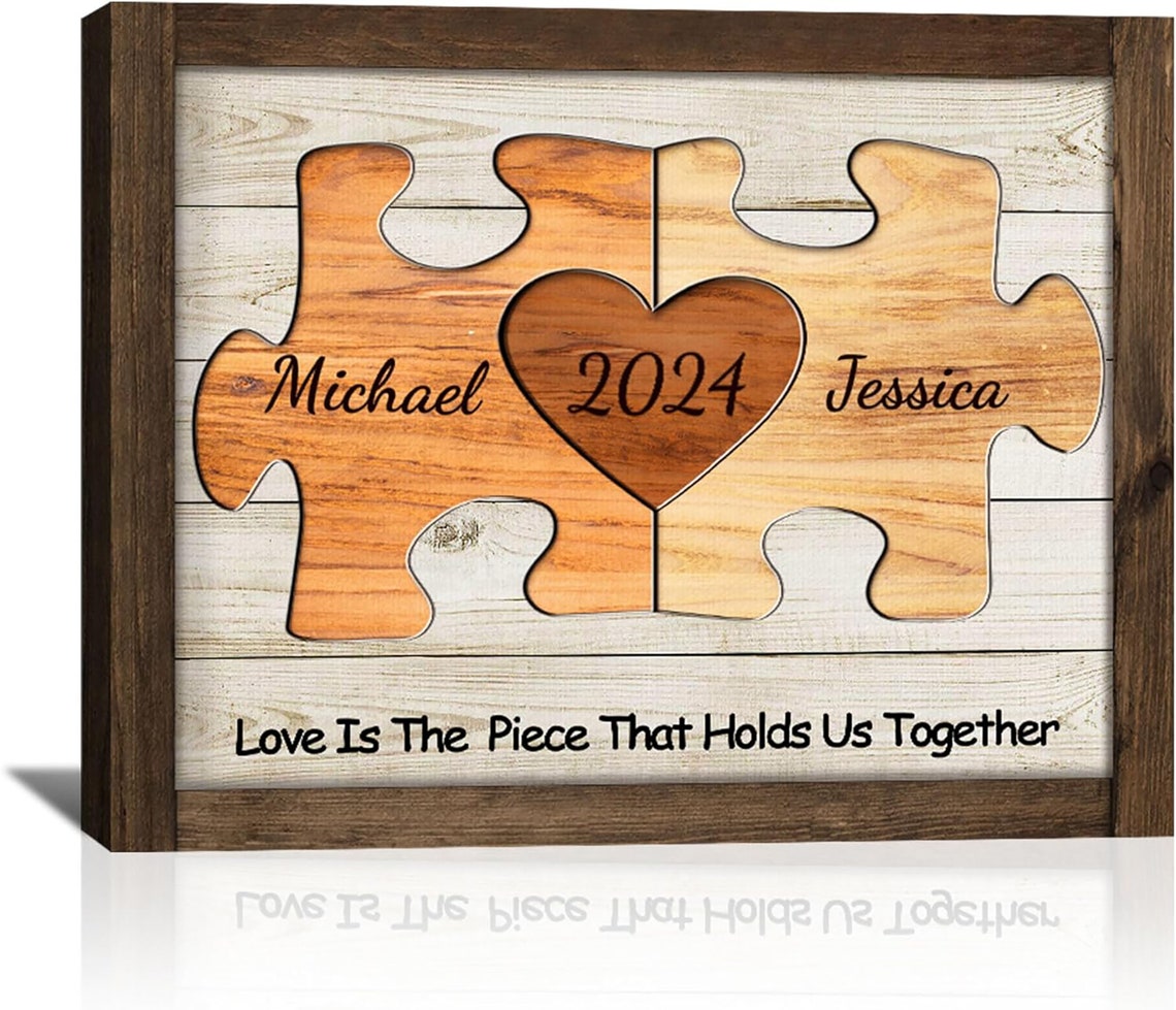 Love Is The Piece That Holds Us Together Walnut Puzzle Couple Poster - Image 4