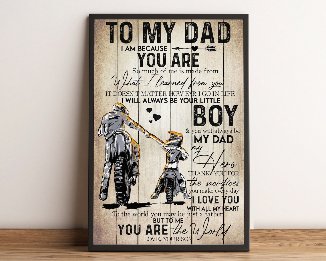To My Dad Dirt Bike Father Son Always Your Little Boy Poster - Image 3