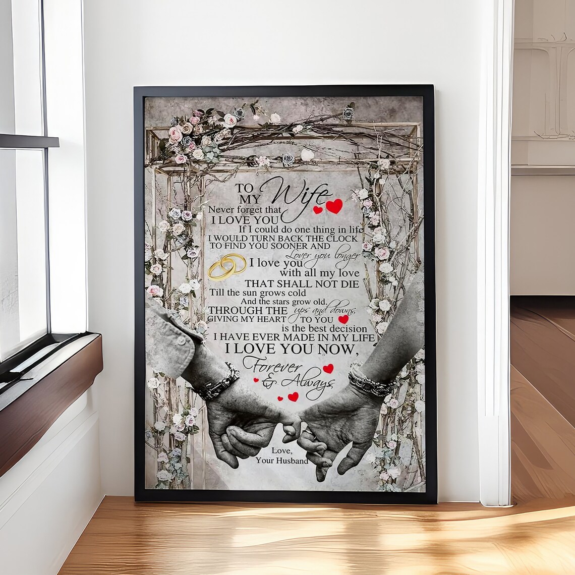 To My Wife Never Forget That I Love You Romantic Poem Poster