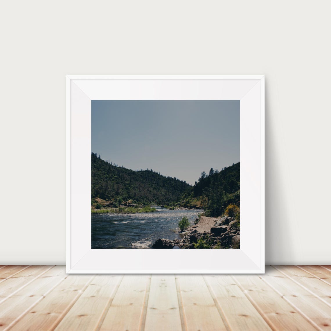 Mountain River Canyon Rushing Water Forest Landscape Photo Poster