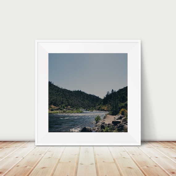 Mountain River Canyon Rushing Water Forest Landscape Photo Poster
