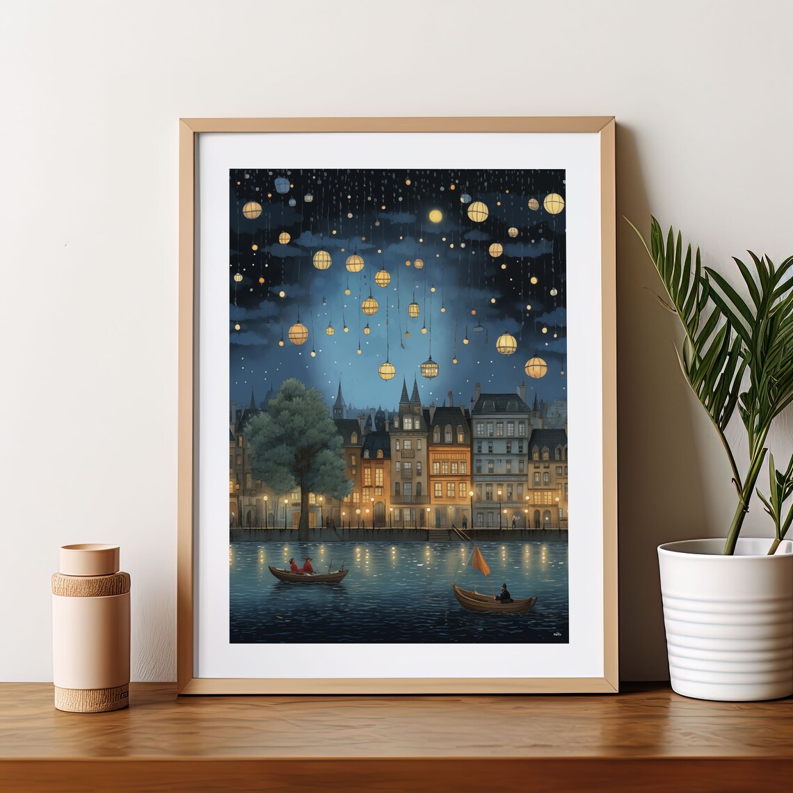 Copenhagen Watercolor Travel Poster, Scandinavian Wall Art