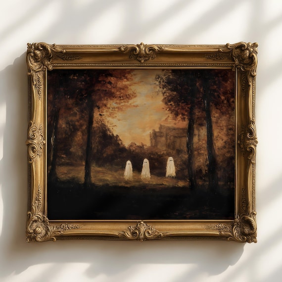 Moody Wall Art Spooky Halloween Decor Rustic Autumn Cute Print