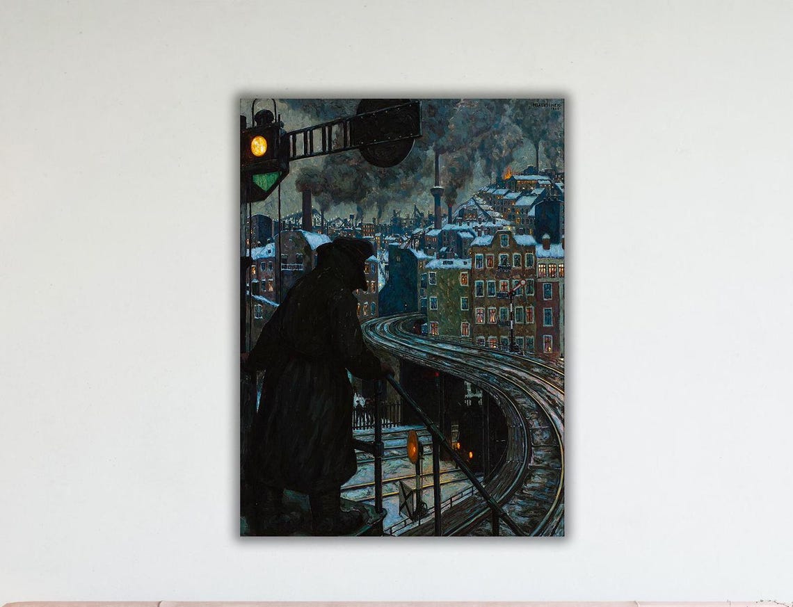Hans Baluschek City Of Workers Industrial Night Scene Poster