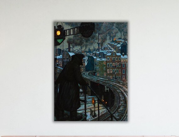 Hans Baluschek City Of Workers Industrial Night Scene Poster