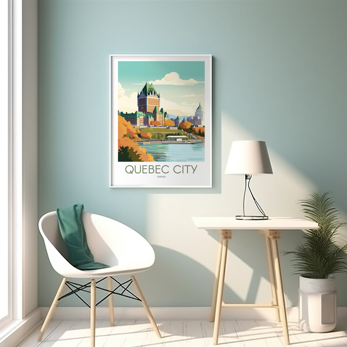 Quebec City Travel Poster, Canada City Wall Art