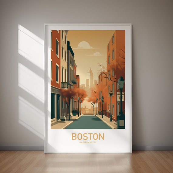 Boston Hiking Travel Gift Poster