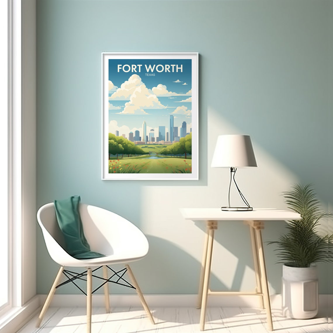 Fort Worth Poster Us City Wanderlust Gift Holiday Travel Gift For Her Gift For Him Holiday Gift