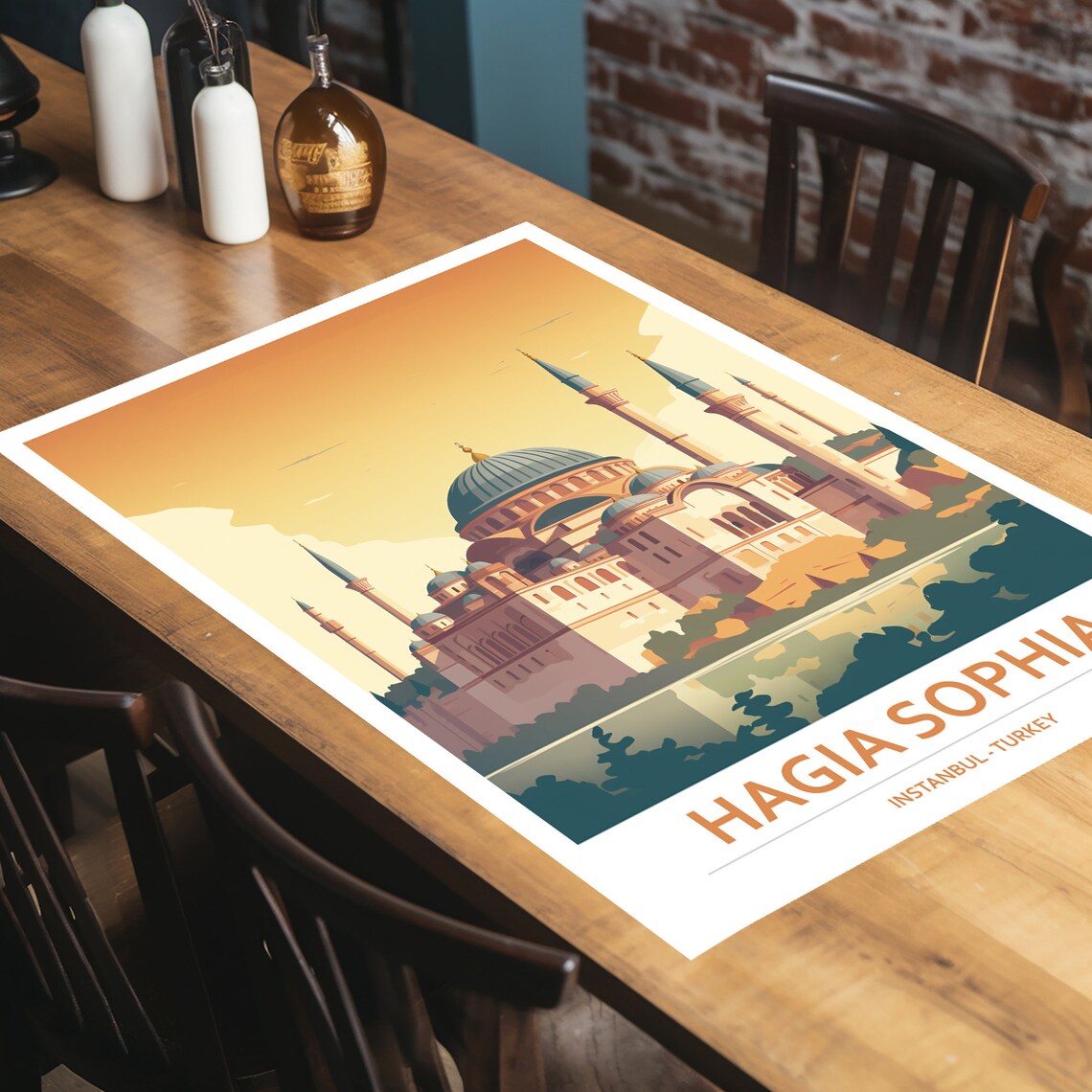 Hagia Sophia Travel Poster, Home Decor Art Print - Image 2