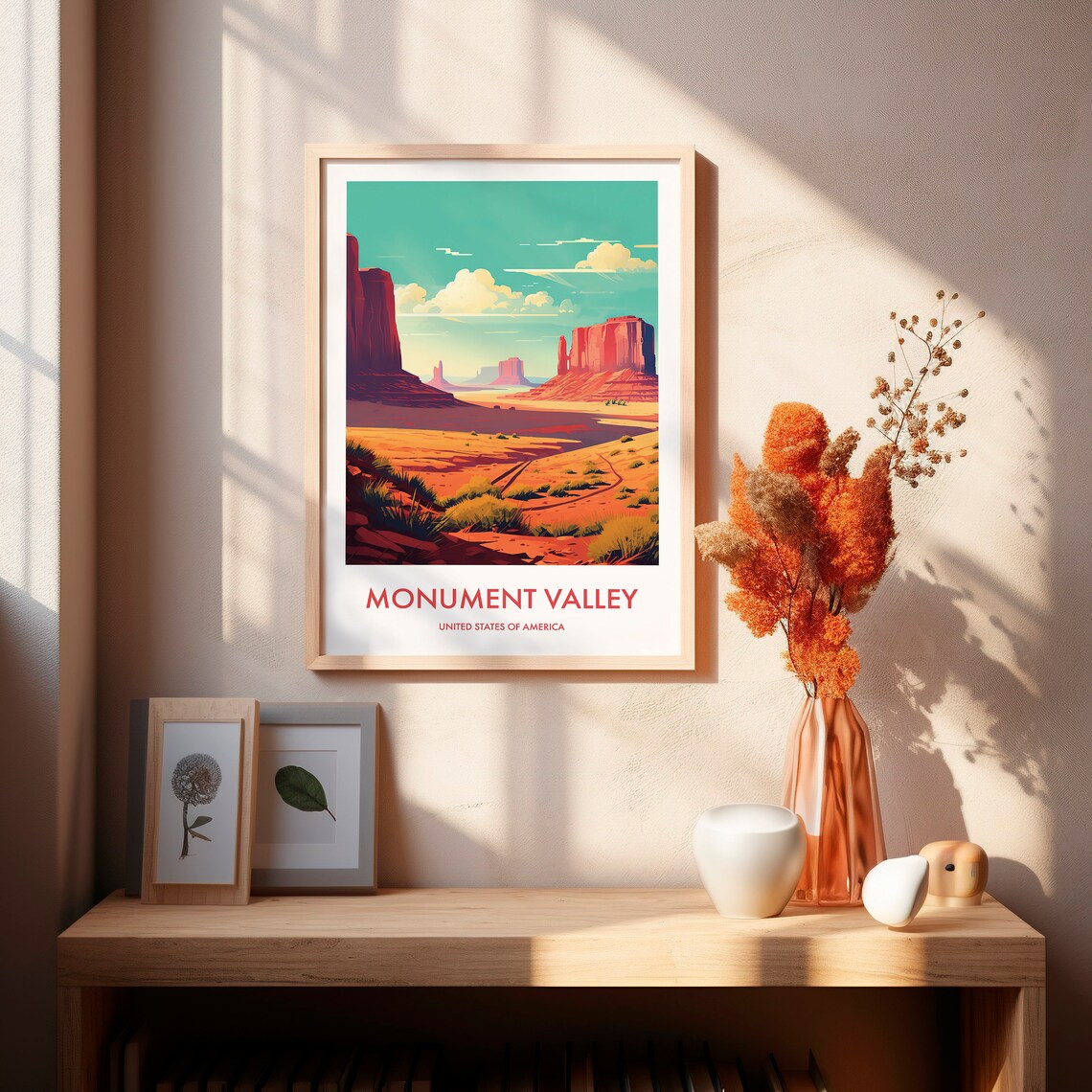 Monument Valley Desert Buttes Red Rock Landscape Travel Poster - Image 2