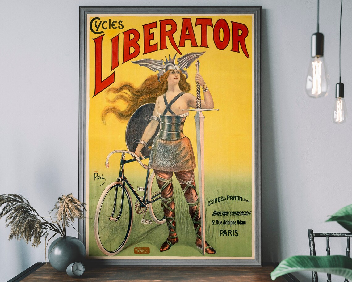 Retro Cycling Art Print, Vintage French Bicycle