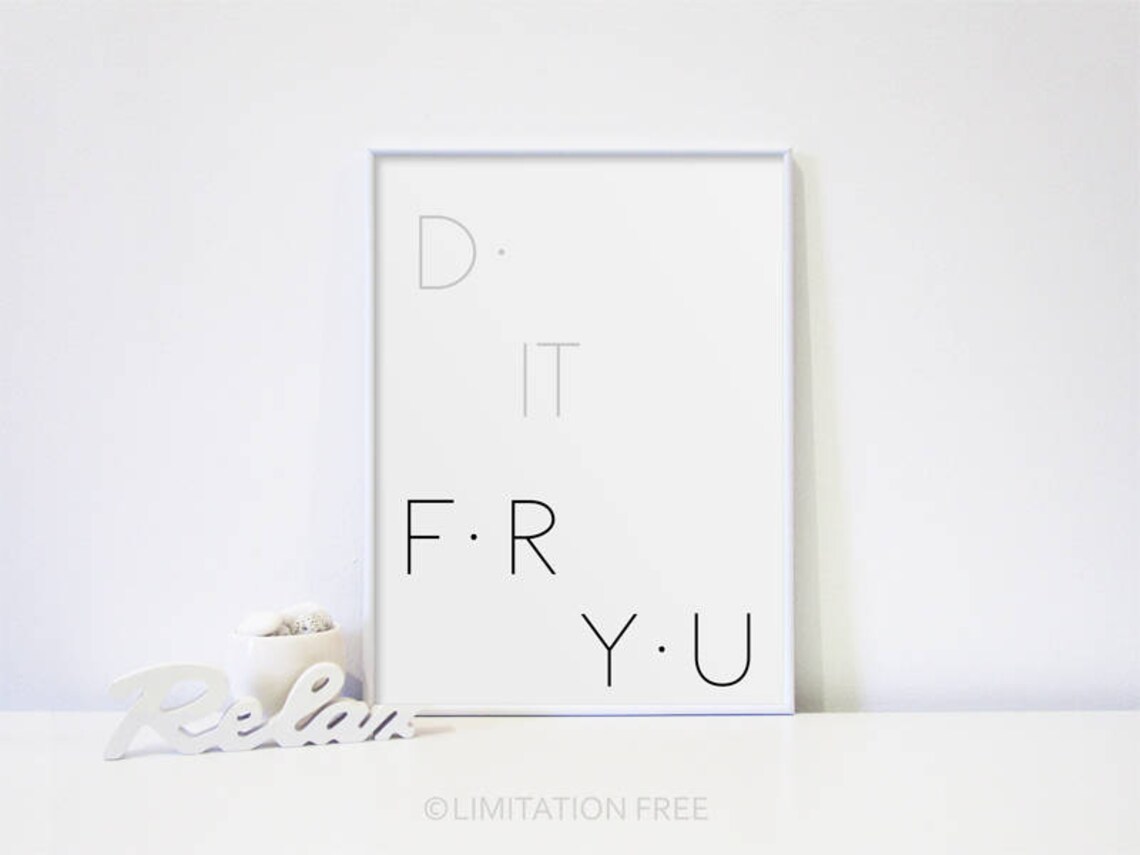 Do It For You Stacked Letter Minimalist Motivational Quote Wall Art Poster - Image 2