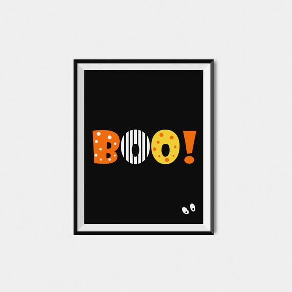 Halloween Boo Sign Poster, Halloween Wall Decor