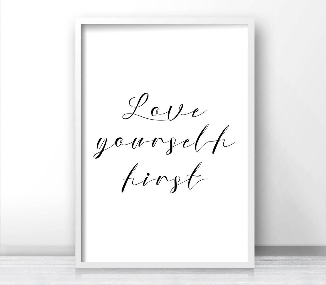 Love Yourself First Quote Art Print, Typography - Image 4