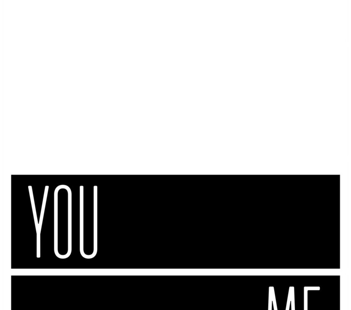 You And Me Minimalist Black Bar Couple Typography Love Wall Art Poster - Image 3