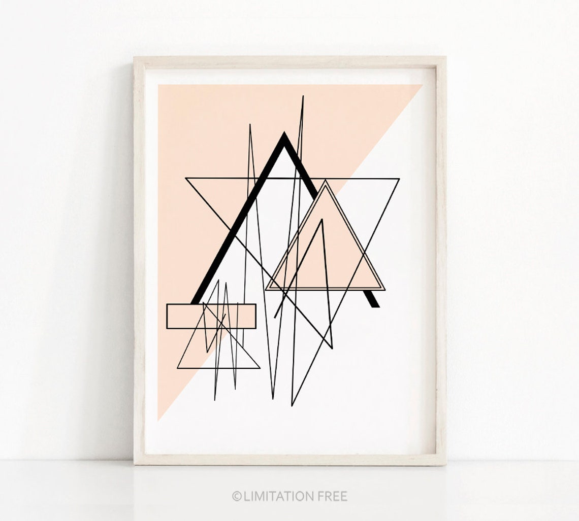 Geometric Wall Art Art Modern Abstract Print Pink Wall Decor Abstract Art Print Modern Wall Art
