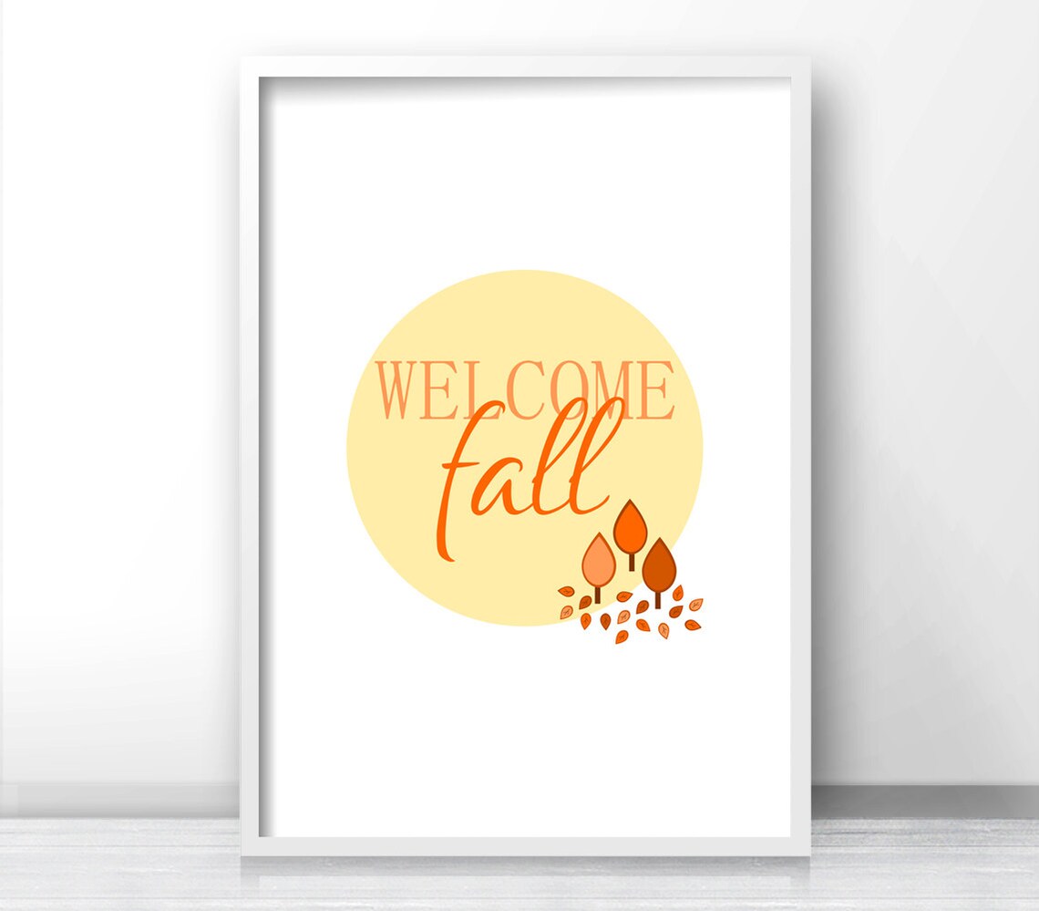 Welcome Fall Art Print, Autumn Seasonal Decor