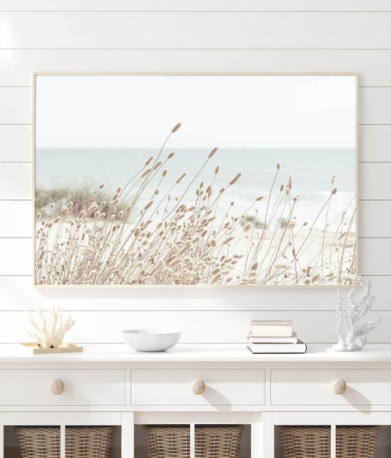 Beachy Wall Artneutral Beach Printsbeach Grass Print Coastal Decorminimalist Downloaddried