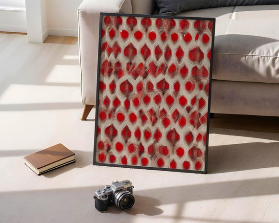 Retro Red Geometric Pattern Seamless Paper For Scrapbooking Design Decor