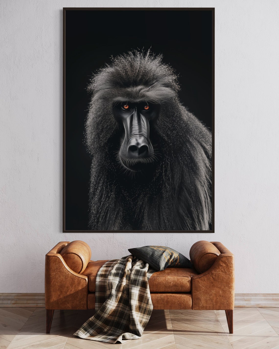 Intense Baboon Portrait Striking Wildlife Photography Art Poster - Image 5