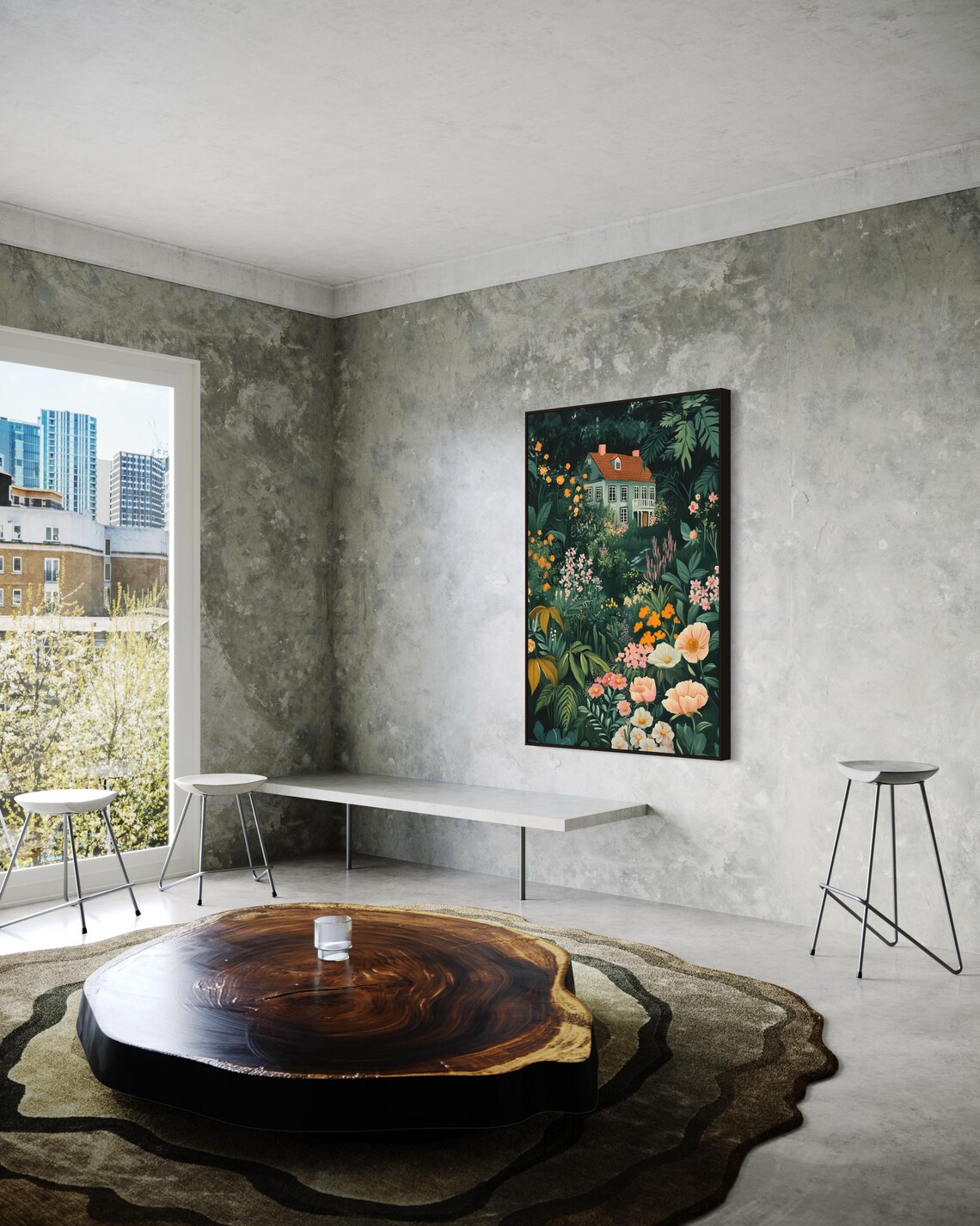 Enchanted Cottage Garden Dark Moody Floral House Dreamy Wall Art Print - Image 5